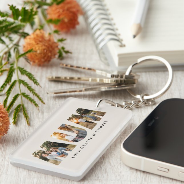 Llavero Mamá 3 Día de la Madre crema moderno y elegante (Frente Derecha)