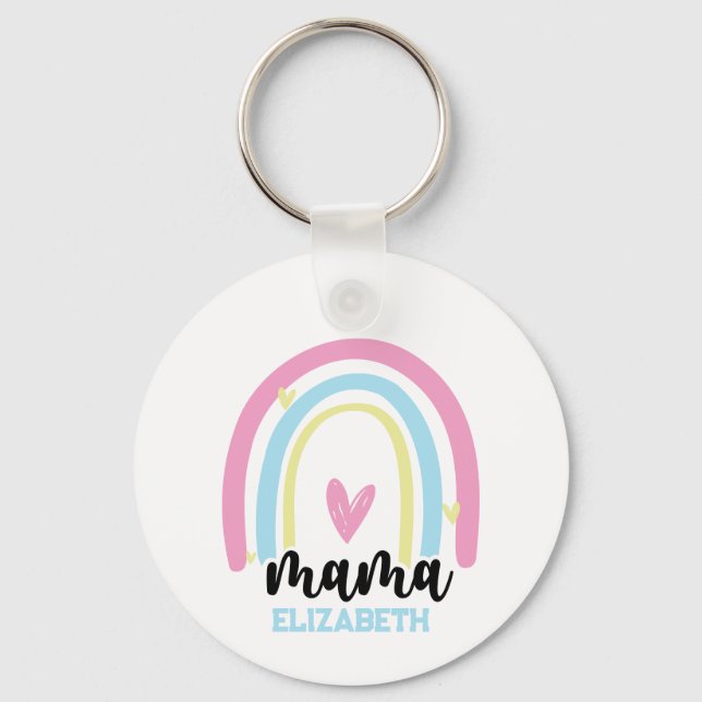 Llavero Mama Arcoíris Personalizado - Día de la Madre (Anverso)