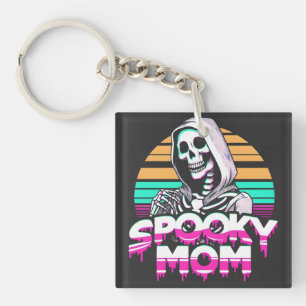 Llavero Mamá asustada: Mamá de Vaporwave Skeleton Hallowee