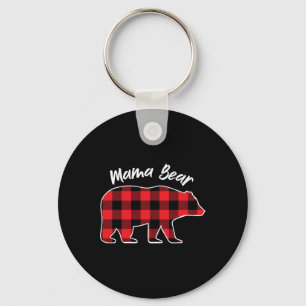 Llavero Mama Bear Flannel Red Plaid Pajama Familia Matanza