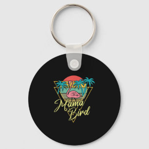 Llavero Mama Bird Flamingo Sunset Palm Tree Beach 80