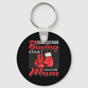 Llavero Mamá Boxer Mi Estrella De Boxeo Favorita Me Llama