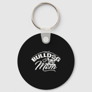 Llavero Mamá bulldog tatuó al viejo Bulldog inglés Mamá ta