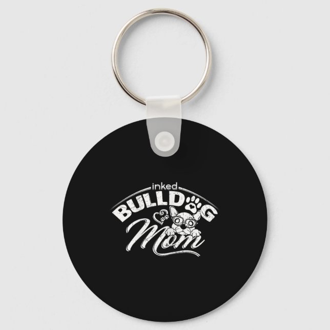 Llavero Mamá bulldog tatuó al viejo Bulldog inglés Mamá ta (Anverso)