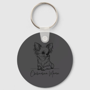 Llavero Mamá Chihuahua Chihuahua de Pelo Largo Mamá Perro