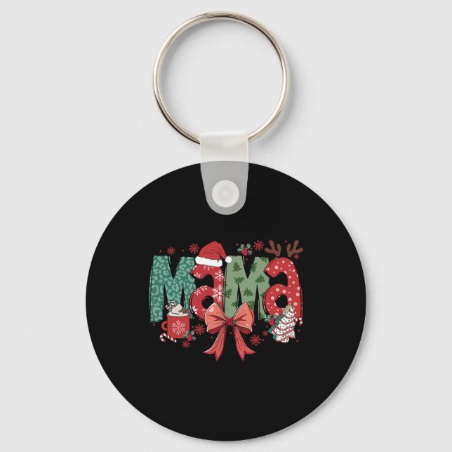 Llavero Mama Coquette Bow Navidad Mama Merry Xmas (Anverso)