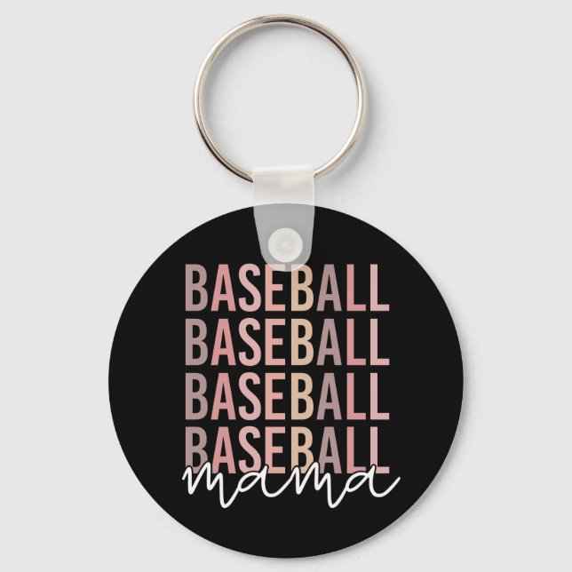 Llavero Mama De Béisbol | Regalos de madres de béisbol (Anverso)