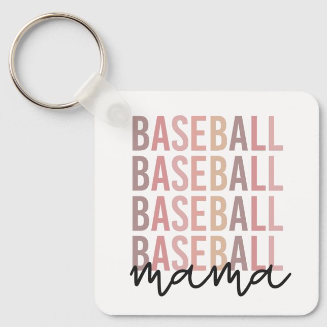 Llavero Mama De Béisbol | Regalos de madres de béisbol (Anverso)