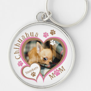 Llavero Mamá de Chihuahua con nombre y foto personalizados