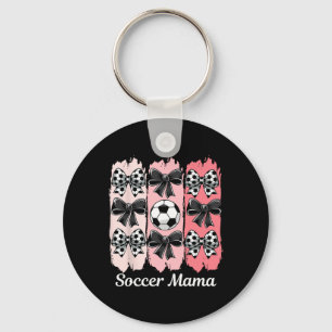 Llavero Mamá de fútbol lindo Coquette lazo Mamá de fútbol 