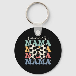 Llavero Mamá de fútbol Retro Groovy Fútbol Softll Mamá _1