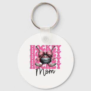 Llavero Mamá de hockey Mamá de hockey Día de la Madre Rosa