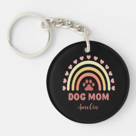 Llavero Mamá de Perro Adorable con Nombre Personalizado Pa