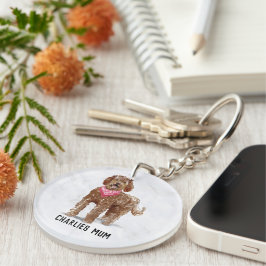 Llavero Mamá de perro/Mamá Labradoodle Key Ring Personaliz