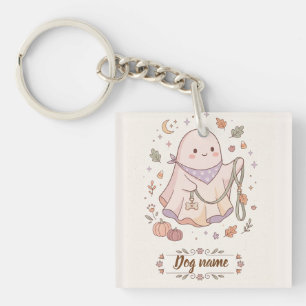 Llavero Mamá de perro personalizada de Halloween Fantasma