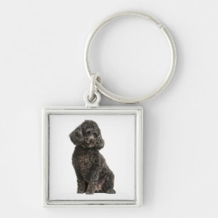Llavero Mama de Poodle Negro Cachorro Perro Papá Fur Mama
