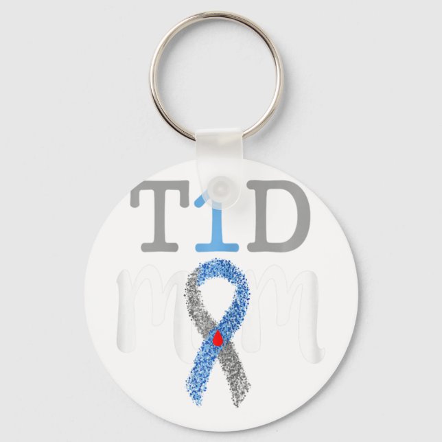 Llavero Mamá de T1d - Concientización sobre la diabetes de (Anverso)