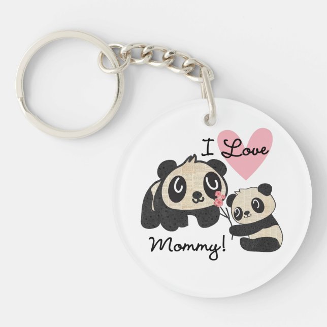 Llavero Mamá del amor de las pandas I (Frente)