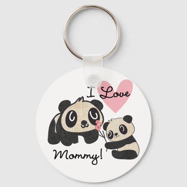 Llavero Mamá del amor de las pandas I (Anverso)