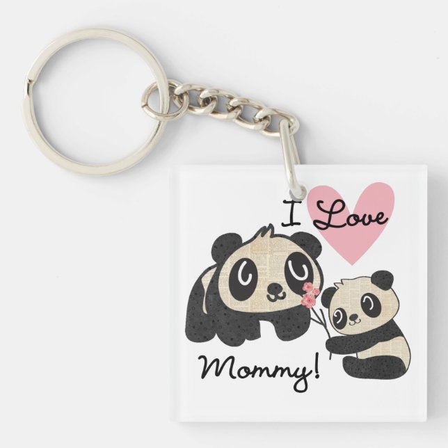 Llavero Mamá del amor de las pandas I (Frente)