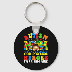 Llavero Mamá del autismo criando a héroe Groovy Autism Con