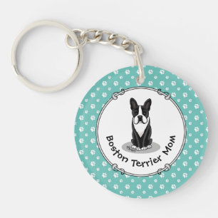Llavero Mamá del Boston Terrier (negra) - Perro lindo
