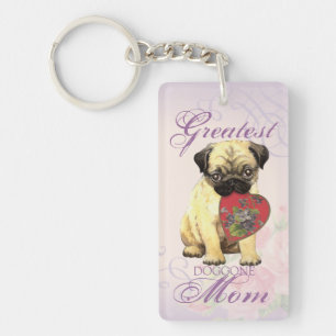 Llavero Mamá del corazón de pug