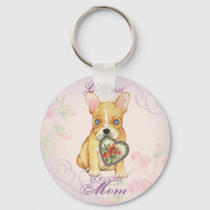 Llavero Mamá del corazón del bulldog francés