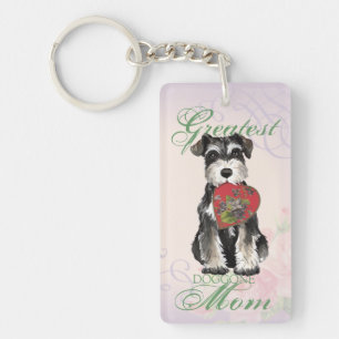 Llavero Mamá del corazón del Schnauzer miniatura