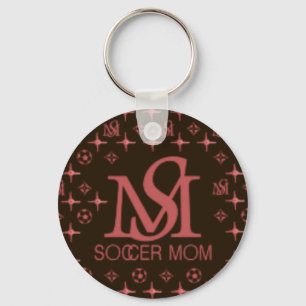 Llavero Mamá del fútbol del diseñador (marrón/rosa)