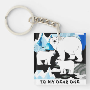 Llavero Mamá del oso polar personalizado