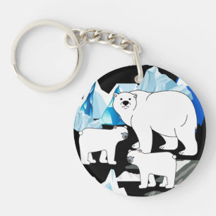 Llavero Mamá Del Oso Polar Y Cubos