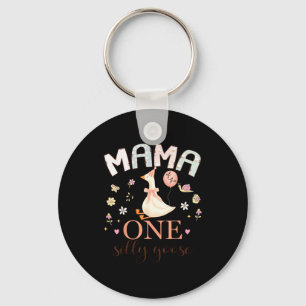 Llavero Mamá del primer cumpleaños de la gansa tonta