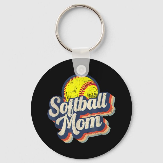 Llavero Mamá del Softball Retro (Anverso)