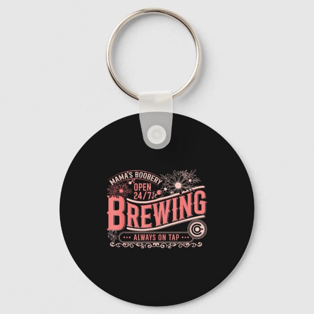 Llavero Mama Ery Brewery Brewing Co New Mom Funny Breast F (Anverso)