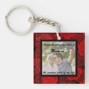Llavero Mamá Es La Más Dulce Foto Personalizada Floral