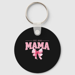Llavero Mama est 2016 coqueta lazo rosa retro mamá madres