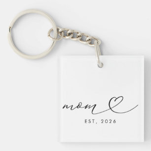 Llavero Mamá Estableció Escritura y Corazón Regalo de Nuev