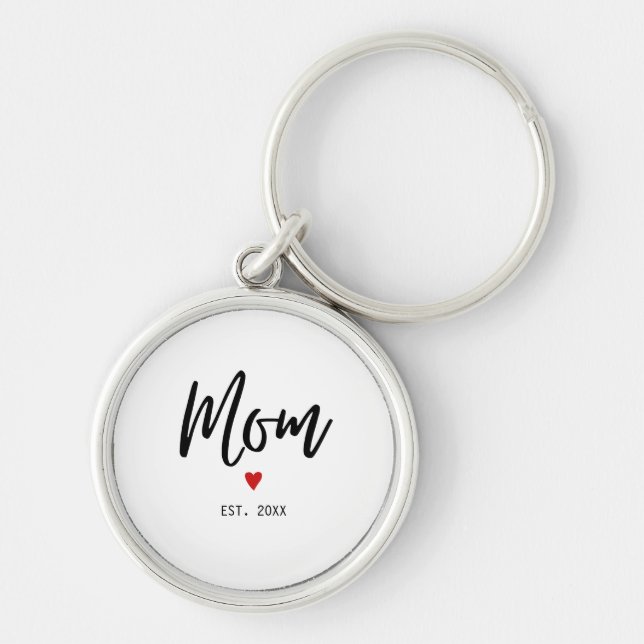 Llavero Mamá estableció Minimalista moderno (Frente)