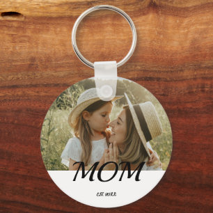 Llavero Mamá Estableció Regalo de Foto Rústico