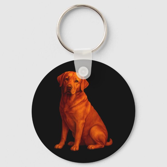 Llavero Mamá Lab roja y Papá Labrador Perro (Anverso)