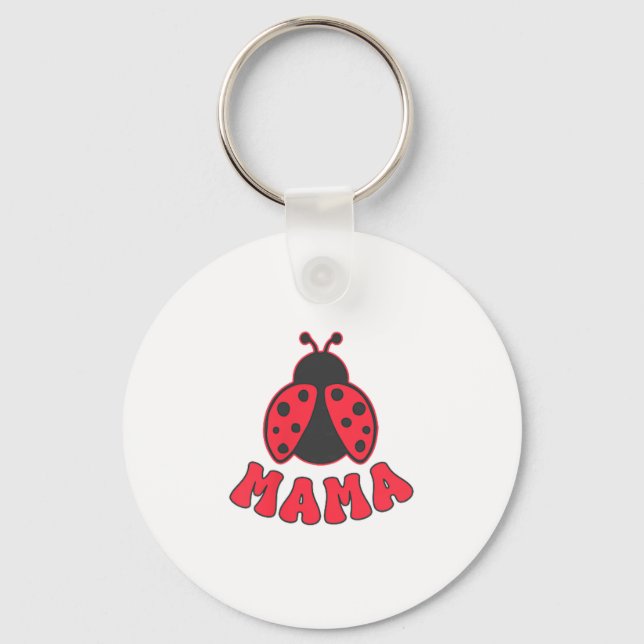 Llavero Mama Ladybug First Birthday Girl Family Matching P (Anverso)