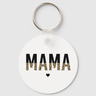 Llavero Mama Leopard print Typography Mom Gifts