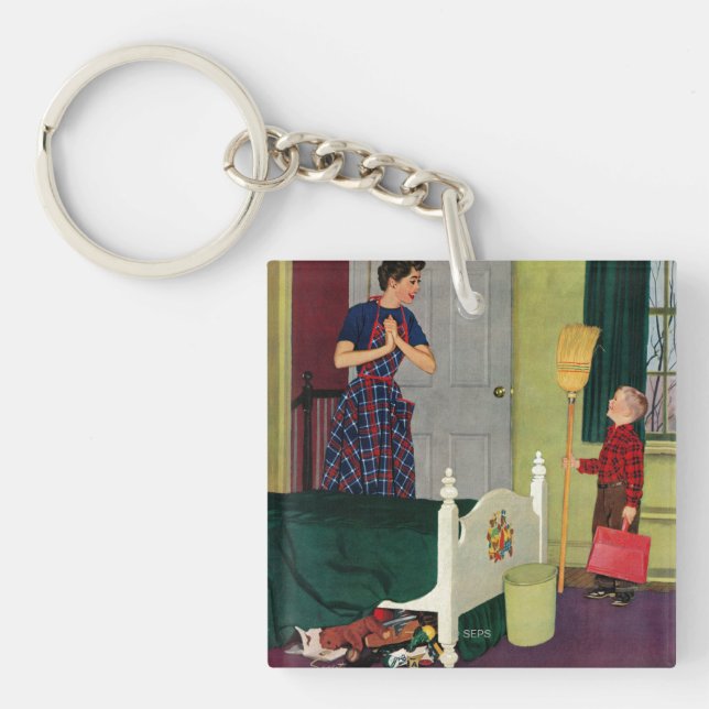 Llavero ¡Mamá, limpié mi sitio! (Frente)