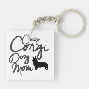 Llavero Mamá loca del perro del Corgi