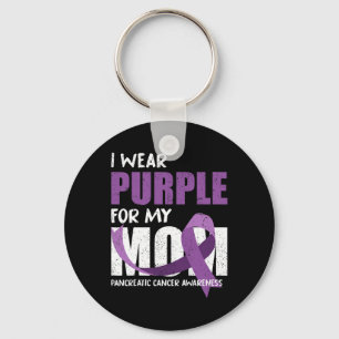 Llavero Mamá luchadora de cinta morada contra el cáncer de