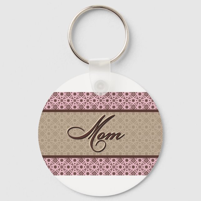 Llavero Mamá marrón rosa (Anverso)