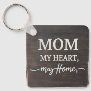 Llavero Mamá: My Heart, My Home Aluminium Square Keychain
