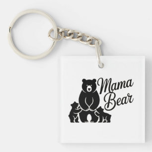 Llavero Mamá Osa con Cachorros Familia de Osos Adorable