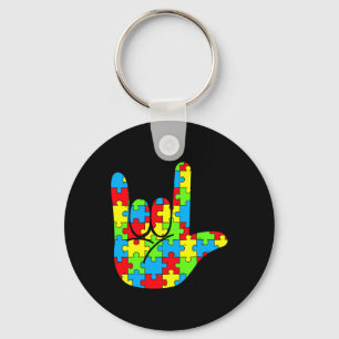 Llavero Mamá Papá Asl Amor Lengua de Signos Concienciación